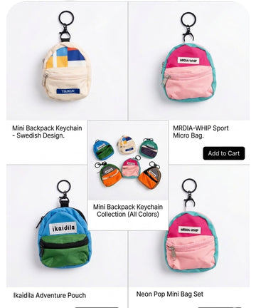 Mini backpack kidult pouches cum bag hangings