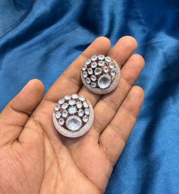 Polki Kundan Statement Studs