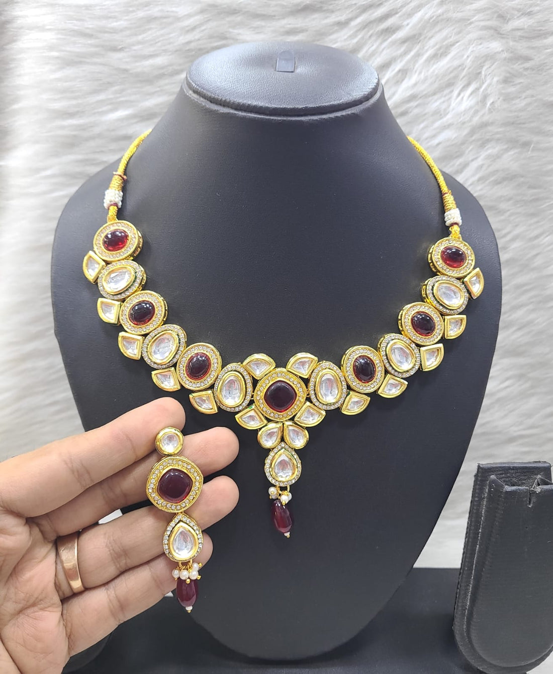 Meenakari Kundan Necklace & Earrings Set