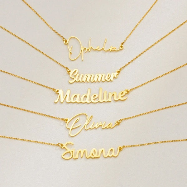Gold Plated Customized Name Necklace Pendants